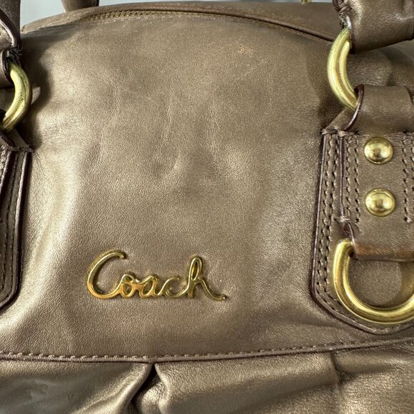 Coach F15447 Ashley Convertible Leather Satchel/ Shoulder Bag,  Pewter Metallic - Picture 5 of 14